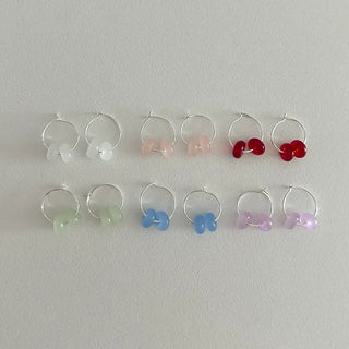Glass Beads Spring/Summer Mini Ring Earrings