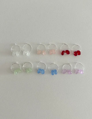Glass Beads Spring/Summer Mini Ring Earrings