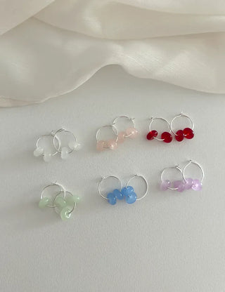 Glass Beads Spring/Summer Mini Ring Earrings