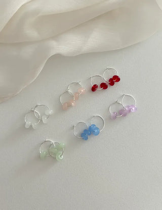 Glass Beads Spring/Summer Mini Ring Earrings