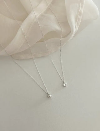 Silver 925 Basic Cubic Pearl Chain Necklace