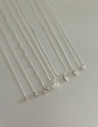 Silver 925 Basic Cubic Pearl Chain Necklace
