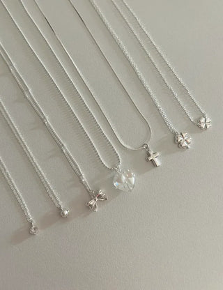 Silver 925 Basic Cubic Pearl Chain Necklace