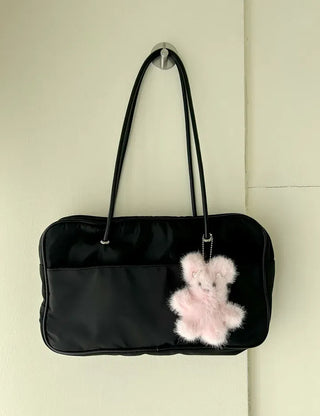 Pearl ribbon pin rabbit doll bag keyring key holder