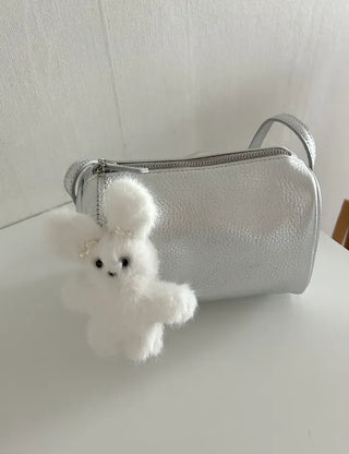 Pearl ribbon pin rabbit doll bag keyring key holder