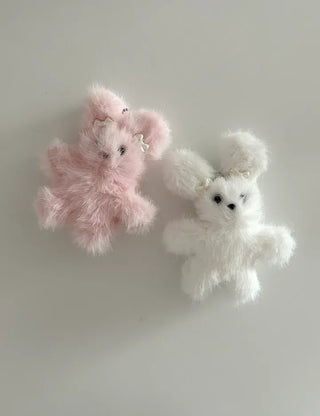 Pearl ribbon pin rabbit doll bag keyring key holder