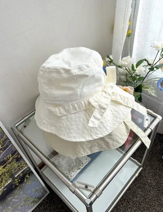 Ribbon strap bucket hat safari summer hat