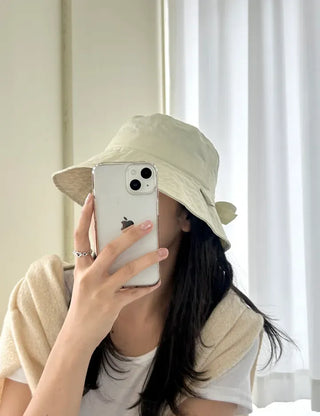 Ribbon strap bucket hat safari summer hat