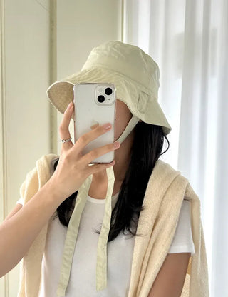 Ribbon strap bucket hat safari summer hat
