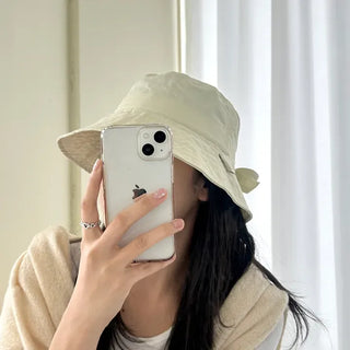 Ribbon strap bucket hat safari summer hat