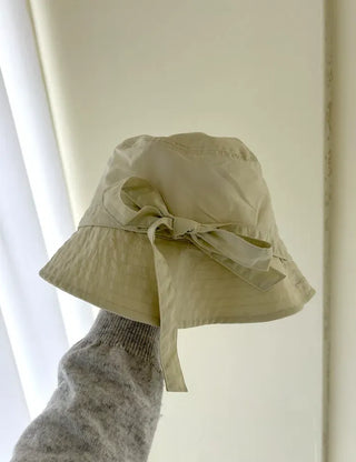 Ribbon strap bucket hat safari summer hat