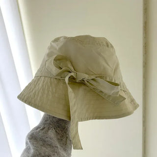 Ribbon strap bucket hat safari summer hat