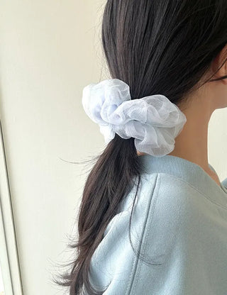 Oversized double organza see-through hair tie scrunchie