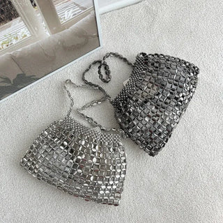 Beaded Pearl Silver Bag Summer Mini Shoulder Bag