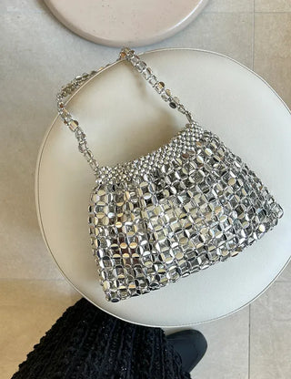 Beaded Pearl Silver Bag Summer Mini Shoulder Bag