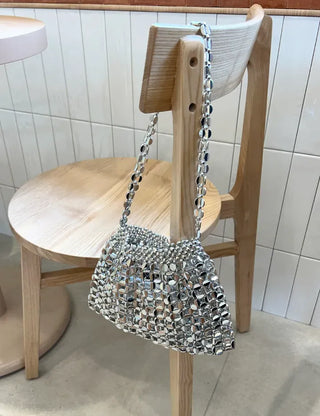Beaded Pearl Silver Bag Summer Mini Shoulder Bag