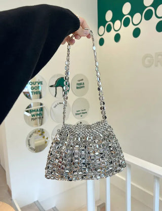 Beaded Pearl Silver Bag Summer Mini Shoulder Bag