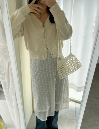 Beaded Pearl Silver Bag Summer Mini Shoulder Bag