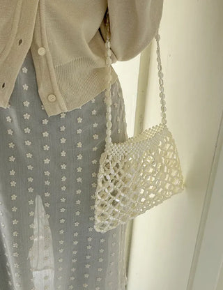 Beaded Pearl Silver Bag Summer Mini Shoulder Bag