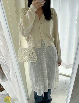Beaded Pearl Silver Bag Summer Mini Shoulder Bag