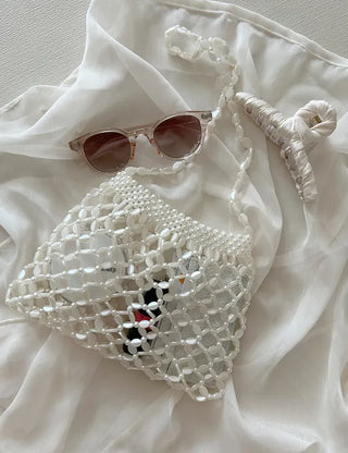 Beaded Pearl Silver Bag Summer Mini Shoulder Bag