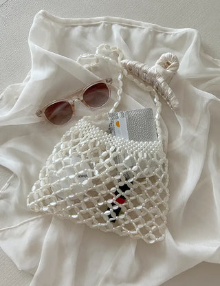 Beaded Pearl Silver Bag Summer Mini Shoulder Bag