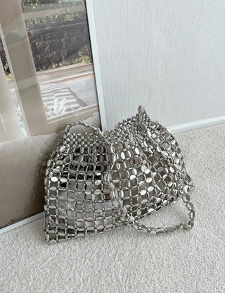 Beaded Pearl Silver Bag Summer Mini Shoulder Bag