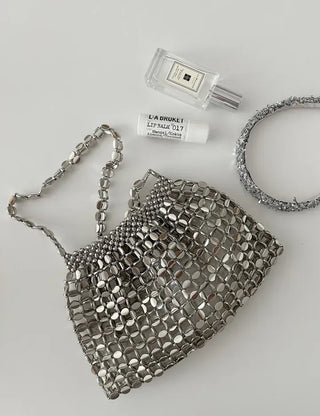 Beaded Pearl Silver Bag Summer Mini Shoulder Bag