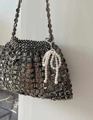Beaded Pearl Silver Bag Summer Mini Shoulder Bag