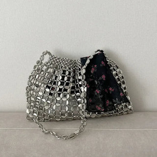 Beaded Pearl Silver Bag Summer Mini Shoulder Bag