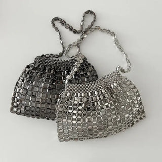 Beaded Pearl Silver Bag Summer Mini Shoulder Bag