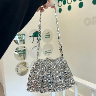 Beaded Pearl Silver Bag Summer Mini Shoulder Bag