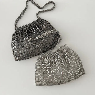 Beaded Pearl Silver Bag Summer Mini Shoulder Bag