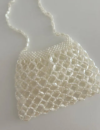 Beaded Pearl Silver Bag Summer Mini Shoulder Bag