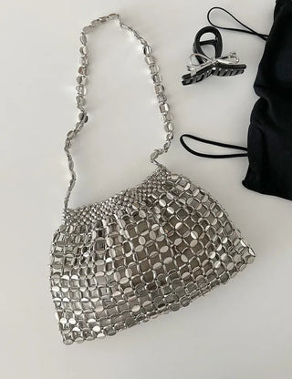 Beaded Pearl Silver Bag Summer Mini Shoulder Bag