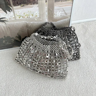 Beaded Pearl Silver Bag Summer Mini Shoulder Bag