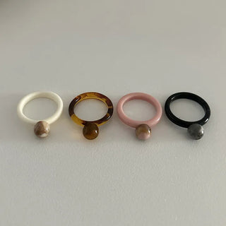 1+1 Marble Bead Formica Ring