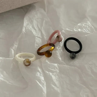 1+1 Marble Bead Formica Ring