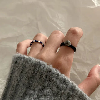 1+1 Marble Bead Formica Ring