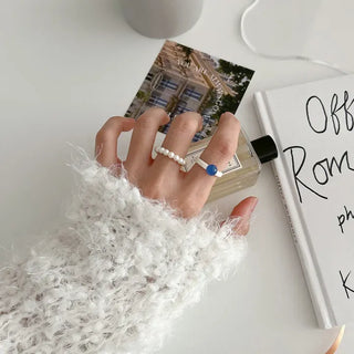 1+1 Marble Bead Formica Ring