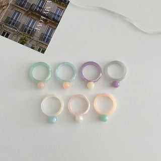 1+1 Marble Bead Formica Ring