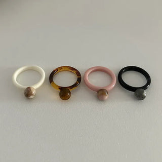1+1 Marble Bead Formica Ring