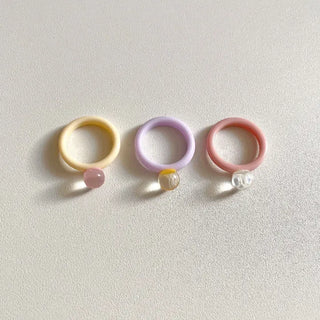 1+1 Marble Bead Formica Ring