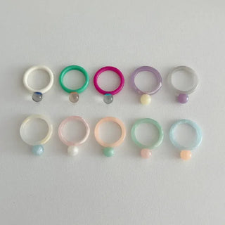 1+1 Marble Bead Formica Ring