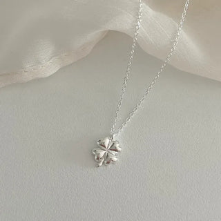 Silver 925 Four-Leaf Clover Basic Friendship Silver Necklace