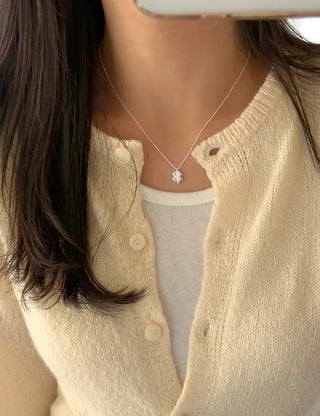 Silver 925 Four-Leaf Clover Basic Friendship Silver Necklace