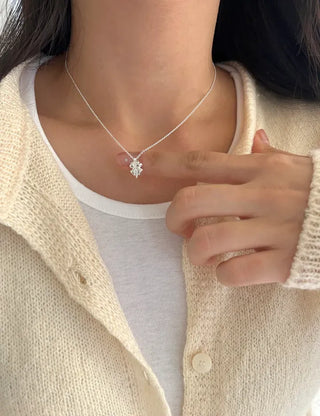 Silver 925 Four-Leaf Clover Basic Friendship Silver Necklace