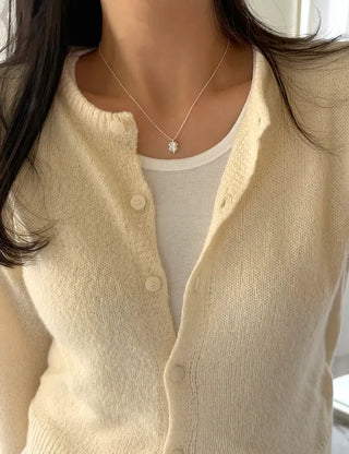 Silver 925 Four-Leaf Clover Basic Friendship Silver Necklace