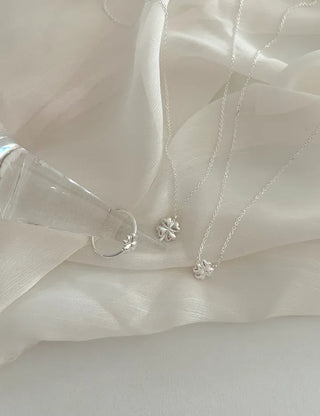 Silver 925 Four-Leaf Clover Basic Friendship Silver Necklace