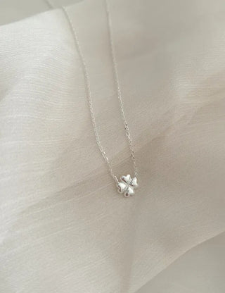 Silver 925 Four-Leaf Clover Basic Friendship Silver Necklace